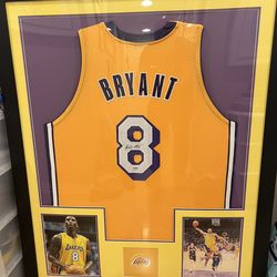 Kobe 8 Signed Framed PSA Authenticated jersey