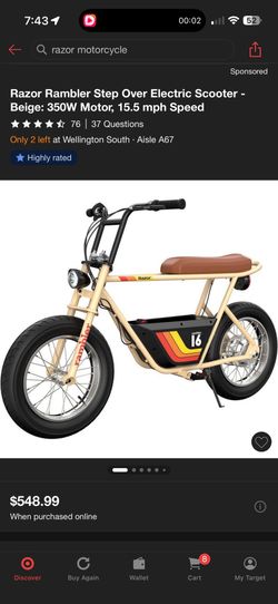 Razor Rambler Step Over Electric Scooter
