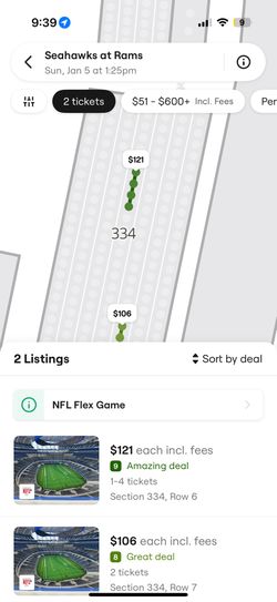 4 Rams Tickets Seahawks