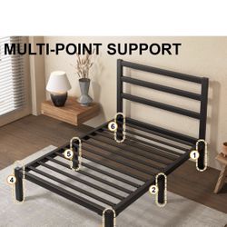 12” TWIN XL METAL BED FRAME WITH HEADBOARD HEAVY DUTY👇CROSSROADS 👇