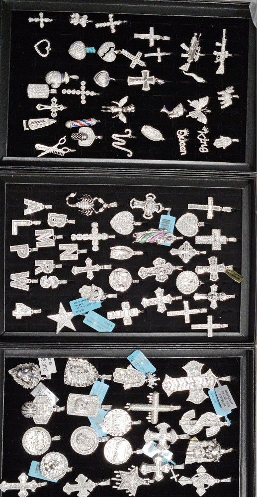 925 Serling Silver Pendants With Genuine Moissanite Rhodium Finish