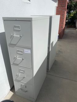 Two metal filing cabinet
