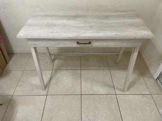 Modern Gray Wood Desk with Drawer