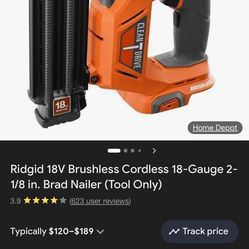 Rigid cordless brad nailer