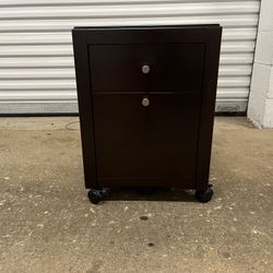 Shermag Filing Cabinet w/ Wheels, Solid Wood