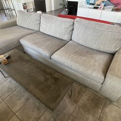 KIVIK Sofa with chaise, Tibbleby beige/gray