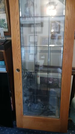 Oak leaded glass