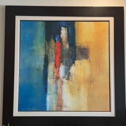 Large Abstract Framed Art— Thomas Ritter “Ohne Titel I” (2002) — 51"x51" 