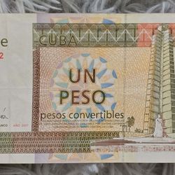 1 Peso Convertible 2007 Banco Central De Cuba-circulado