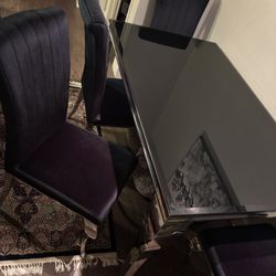 Matching Couch And Dining Table With 4 Chairs Set 