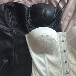 two corset strapless tops