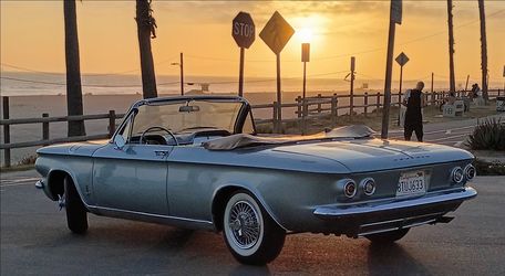 1964 Corvair convertible in silver blue
