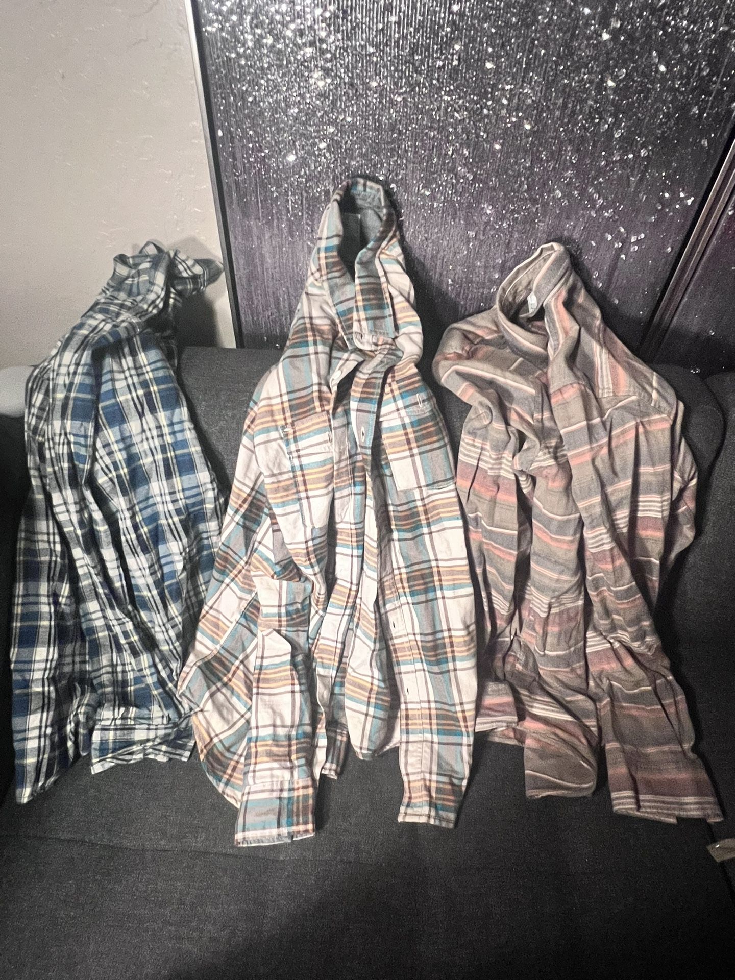 Flannels, Tshirts, Button Shirts -Size Large