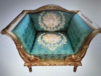 Antique Victorian Gilt Wood Armchair