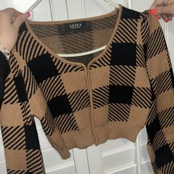 Cute Akira Plaid Sweater 