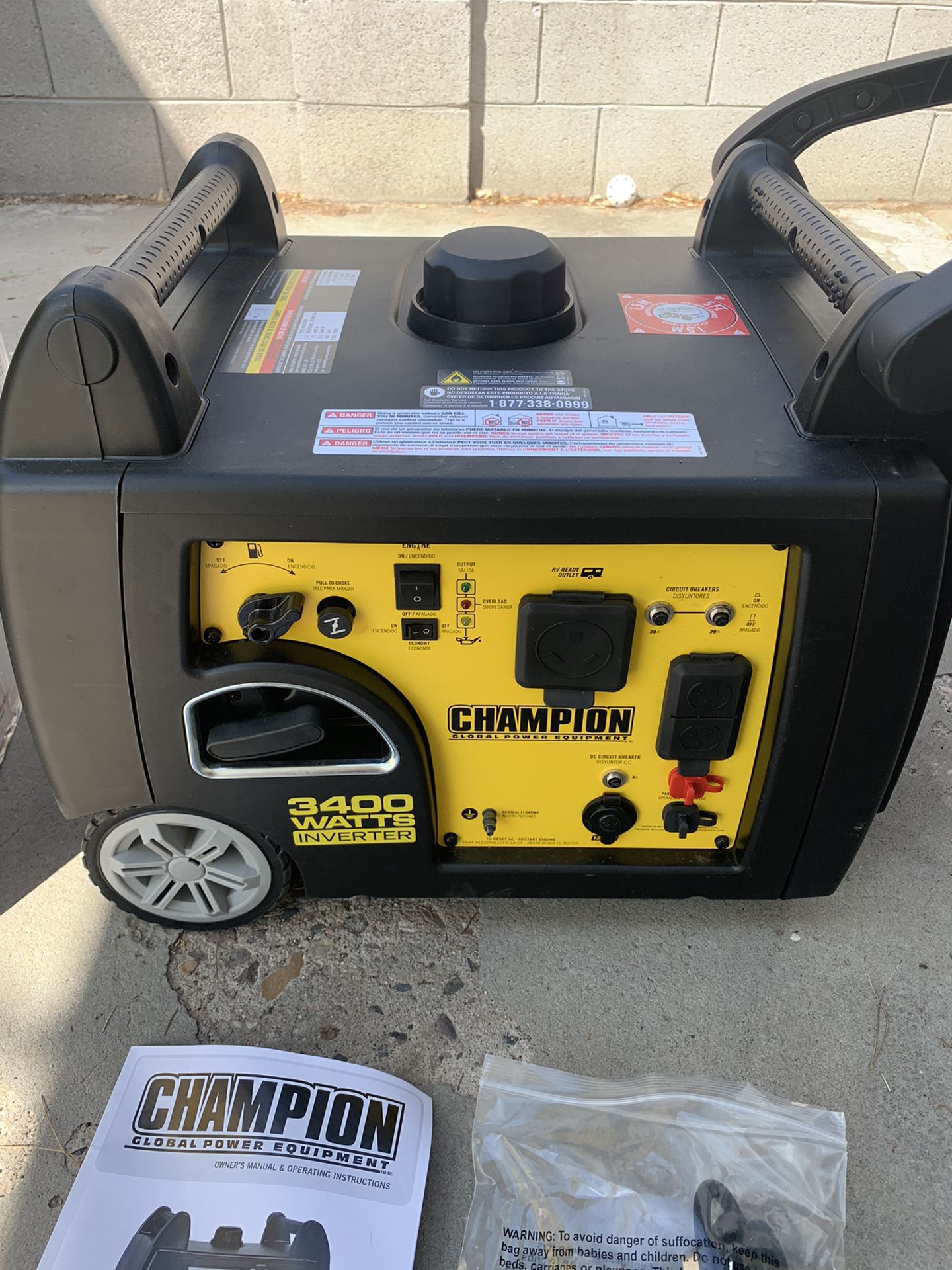 Champion 3400 watt gas inverter generator