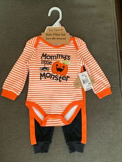 9m Mommy’s Little Monster Outfit with Hat & Socks