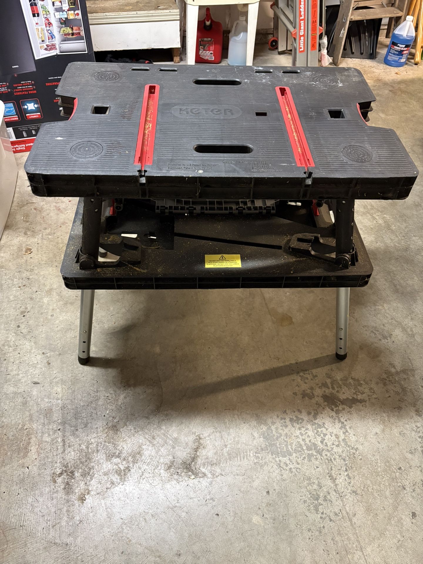 Keter Folding Work Table, Portable Workbench w/ Clamps