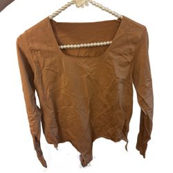 Skims size 4x/5x essential long sleeve bodysuit tan / brown NWOTki
