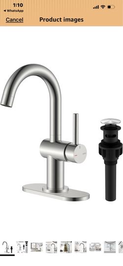 Brushed Nickel Bathroom Faucet Single Handle Modern Prep Wet Bar Sink Faucet Bathroom Sink Faucets with Drain I only have 1 asking $41