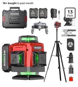 WEIDOW Green Laser Level 13-Piece Kit