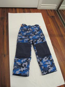 Youth 6/7 Blue Camouflage Snow Pants, Amazon Essentials