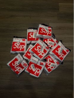 white supreme socks 4 pack