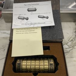 Da Vinci Code Metal Mini Elegant Cryptex Puzzle Box W/ 2 Rings - Unlock Romance with Hidden Secrets 