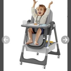 High Chairs for Babies and Toddlers Portable Foldable High Chair with Storage Bag Infant Highchairs with Wheels for Babies and Toddlers Travel  Retail