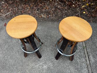 Whiskey barrel bar stools
