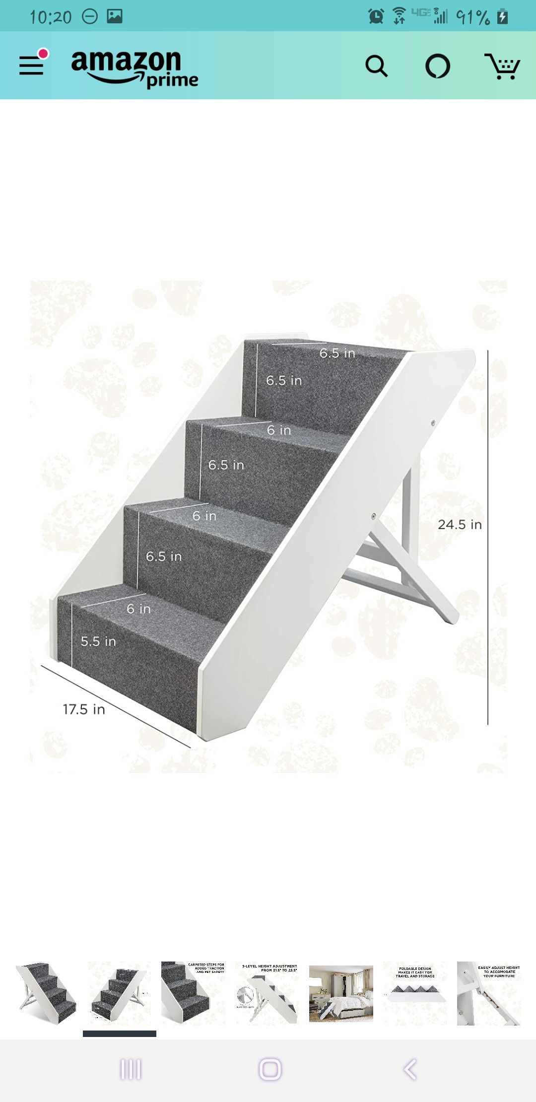 New pet stairs for cat or dog adjustable height collapses