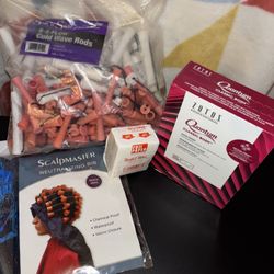 Perm Kit - Chemical Perm Solution, Perm Wrapping Papers, Neutralizing Bib and Cold Wave Perm Rods