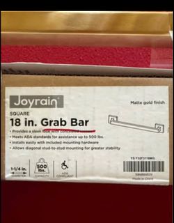 New 18” gold finish grab bar