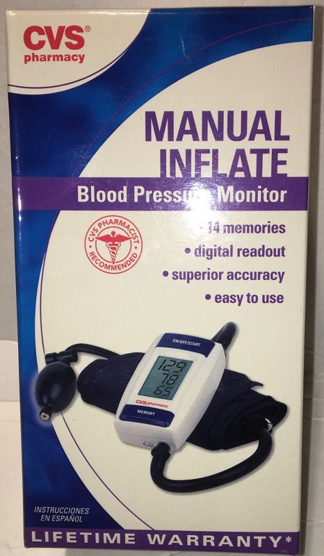 CVS MANUAL Inflate Blood Pressure Monitor BPA50