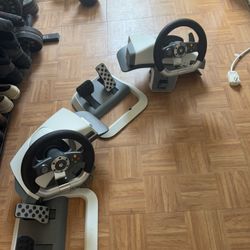 xbox 360 wireless steering wheel and padel