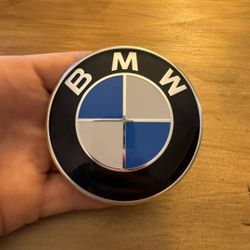 2PCS BMW 1 3 5 7 series 82mm FRONT HOOD Trunk Boot REAR EMBLEM BADGE 