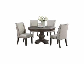 54” ROUND FORMAL DINING TABLE AND CHAIRS