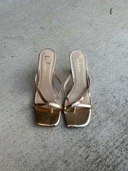 Gold Heel Sandals/Kitten Heels