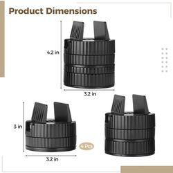 Black 4 Pcs Bed Risers, Adjustable with Screw Clamp, Wide Base 3.2 in, Stackable for Tables, Cabinets, Couch, and Bed Legs 