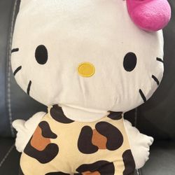Hello Kitty 18” Jungle Leopard Print Stuffed Plush Plushy Pillow