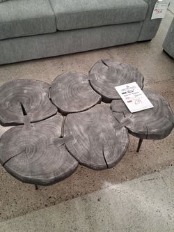 COOL SLICED TREE TRUNK COFFEE TABLE SOLID WOOD