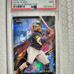 2024 Finest Ozzie Albies Sky Blue Refractor #49 PSA 9 #055/325