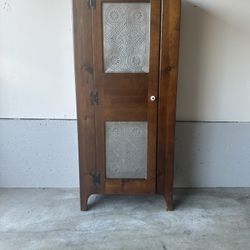 Antique Solid Wood Pie Safe Cabinet – Rustic Farmhouse