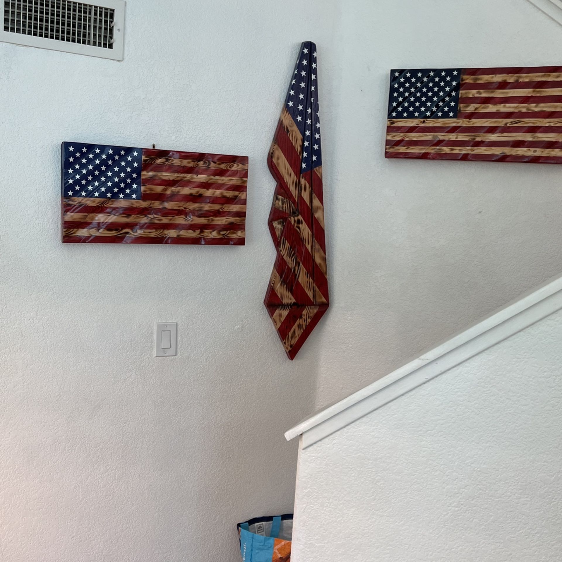 Wooden Draped Flag