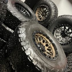 Especial De Rines Nuevos 17x9 De Ancho De 6-139.7 Con Llantas 35 285/70/R17 315/70/R17 265/70/R17 Bfgoodrich ✅🔥