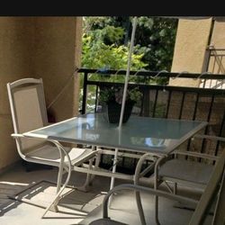 TABLE ONLY:    42" Squared Patio Table w/ Hole for Umbrella. Great shape.