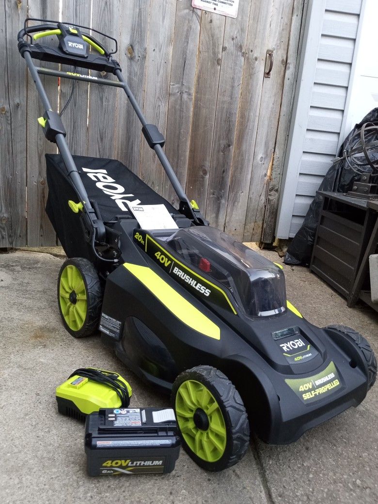 Ryobi 40V Brushless 20" Inch Self Propelled Lawnmower Kit With LED Lights