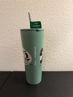 Starbucks x Peanuts Snoopy & Lucy Green Cold Cup Tumbler with Straw NEW