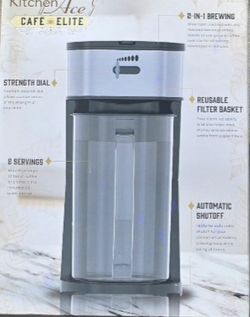 KitchenAce Cafe Elite 2-in-1 Iced Tea & Coffee Maker - new in box