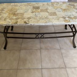 Tall Console Table - Metal And Stone